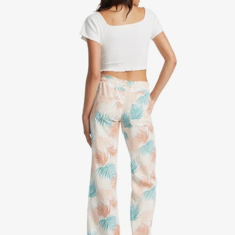 NWT ROXY oceanside printed pants in palm (L) - Picture 3 of 4